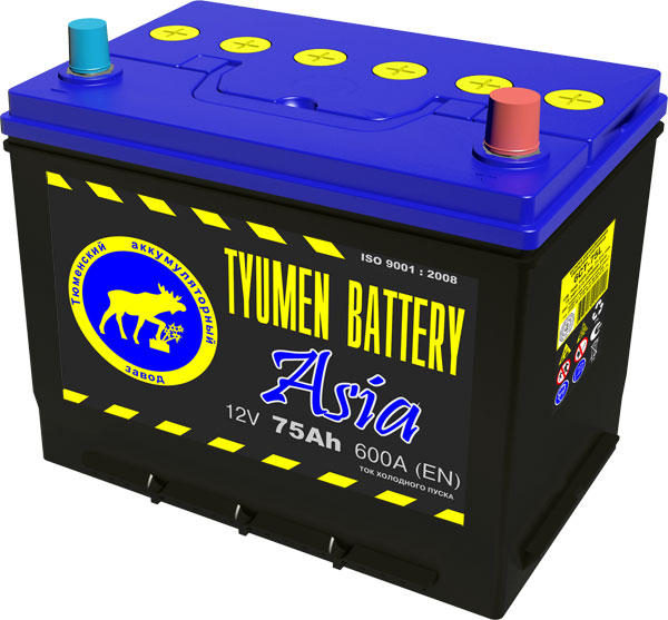Аккумулятор Tyumen Battery 6ст-75L о.п. Азия Ca-Ca