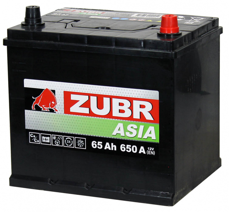 Аккумулятор ZUBR 6СТ-65 Азия о.п. (23 L)